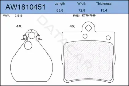Тормозные колодки AYWIPARTS AW1810451