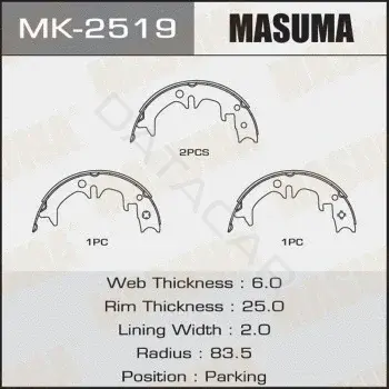 Барабанные колодки MASUMA MK-2519