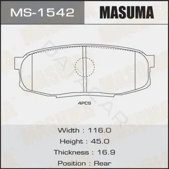Барабанные колодки MASUMA MS-1542