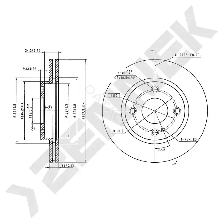 Тормозные диски ZENNEK DBD0301