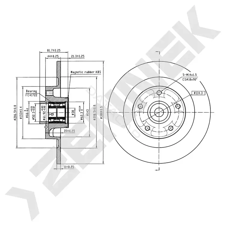 Тормозные диски ZENNEK DBD0936