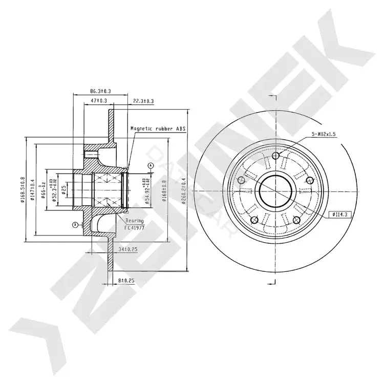 Тормозные диски ZENNEK DBD0959