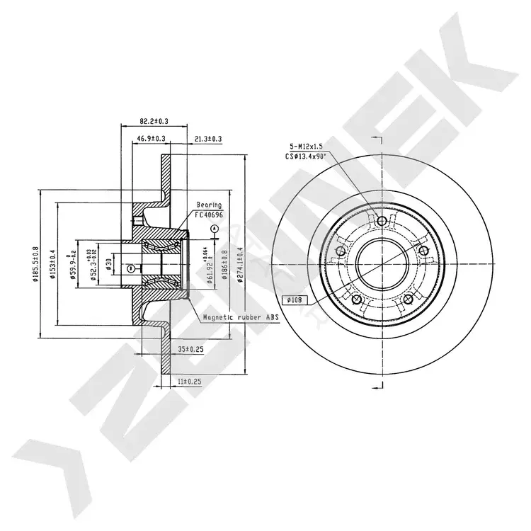 Тормозные диски ZENNEK DBD0781