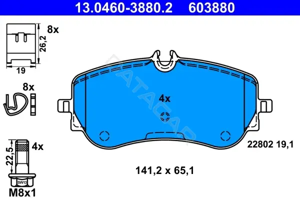 Тормозные колодки ATE 13.0460-3880.2