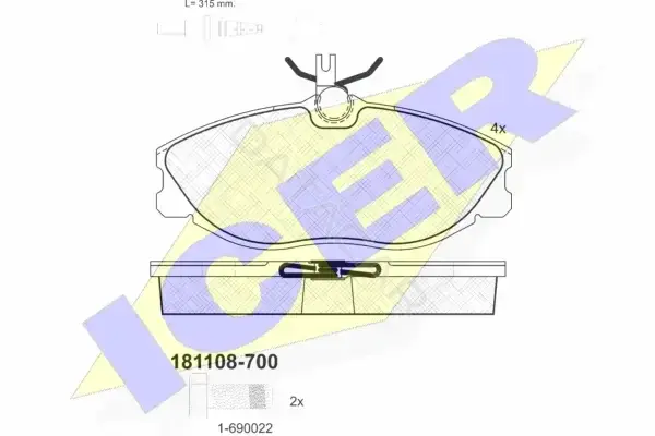 Тормозные колодки ICER 181108-700