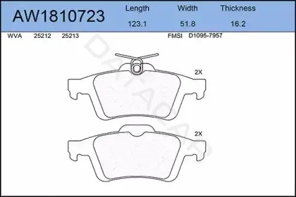 Тормозные колодки AYWIPARTS AW1810723