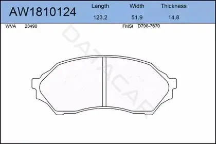 Тормозные колодки AYWIPARTS AW1810124