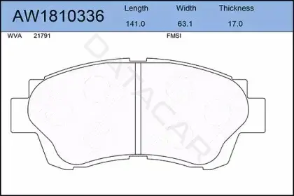 Тормозные колодки AYWIPARTS AW1810336