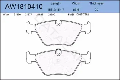 Тормозные колодки AYWIPARTS AW1810410