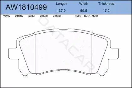 Тормозные колодки AYWIPARTS AW1810499