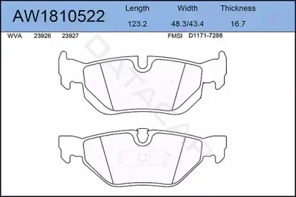 Тормозные колодки AYWIPARTS AW1810522