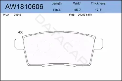 Тормозные колодки AYWIPARTS AW1810606