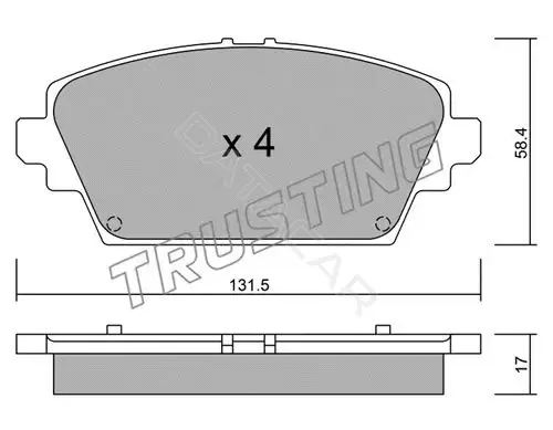 Тормозные колодки TRUSTING 480.0