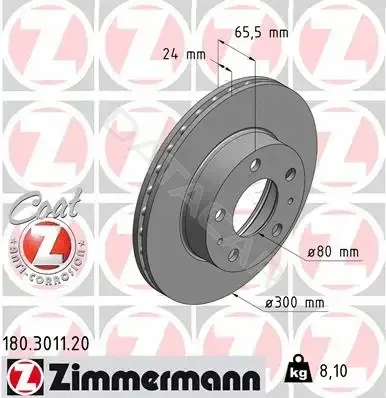 Тормозные диски ZIMMERMANN 180.3011.20