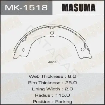 Барабанные колодки MASUMA MK-1518