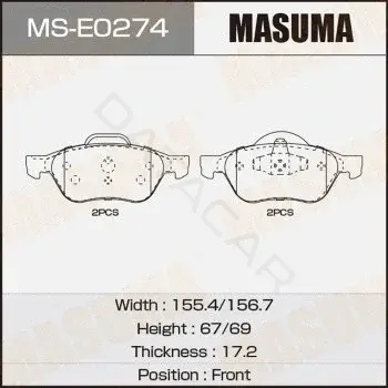 Барабанные колодки MASUMA MS-E0274