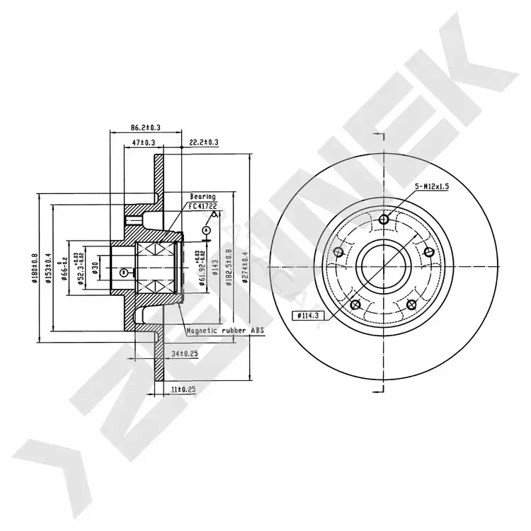 Тормозные диски ZENNEK DBD0289