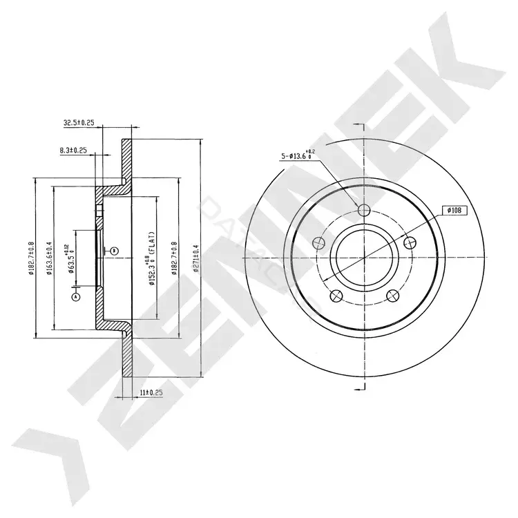 Тормозные диски ZENNEK DBD0949