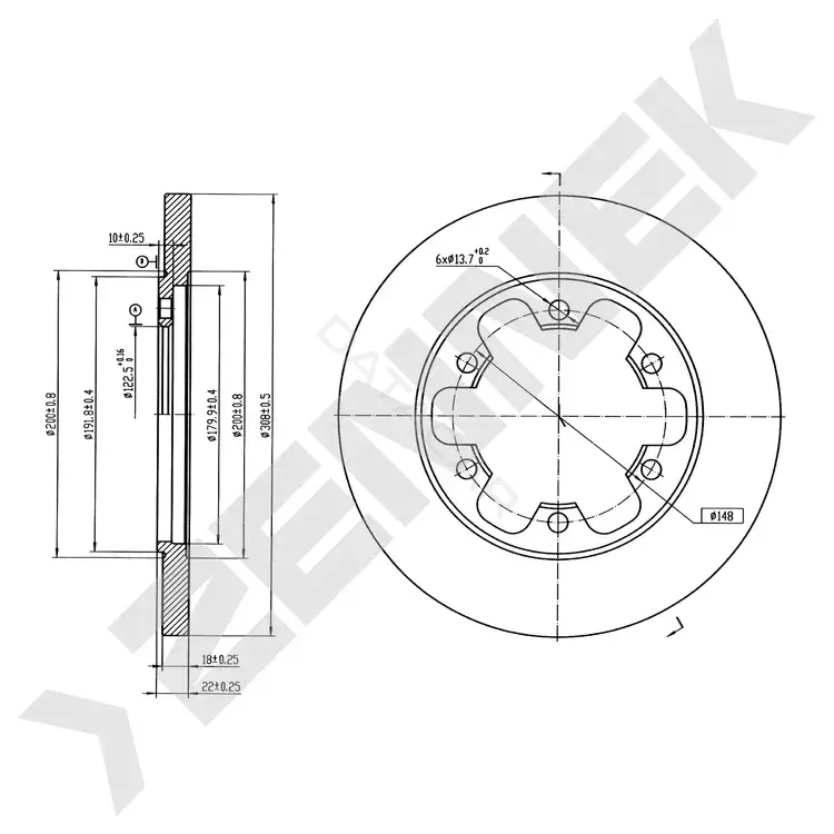 Тормозные диски ZENNEK DBD1193