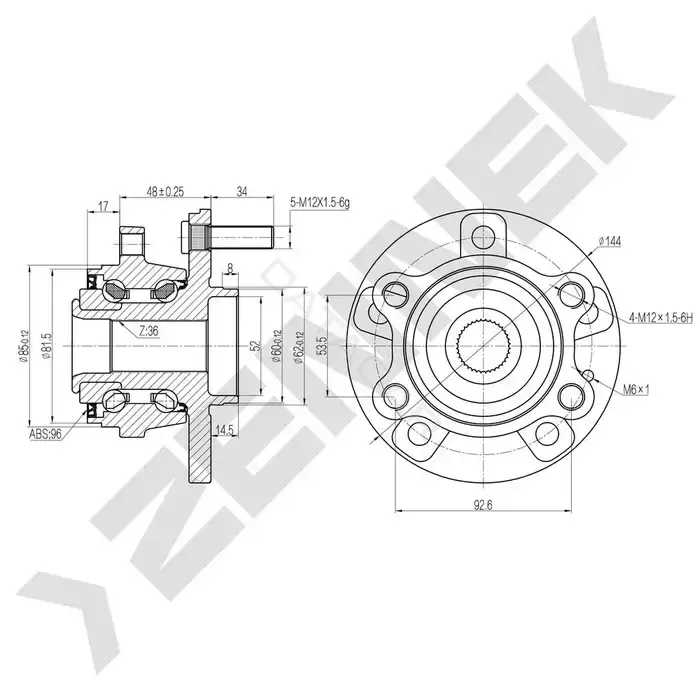 Ступица колеса ZENNEK DHB0006