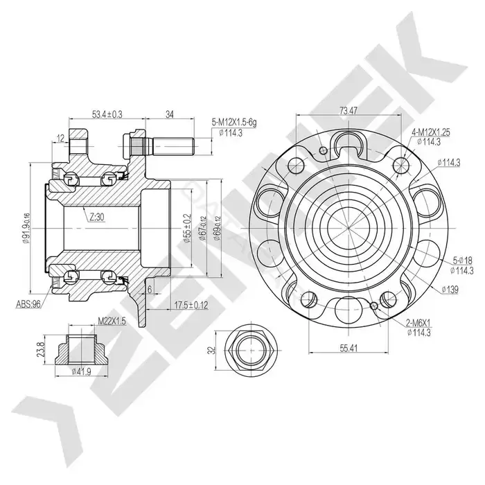 Ступица колеса ZENNEK DHB0011