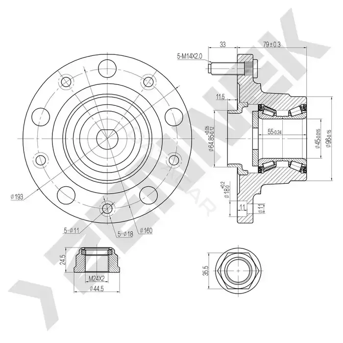 Ступица колеса ZENNEK DHB0014