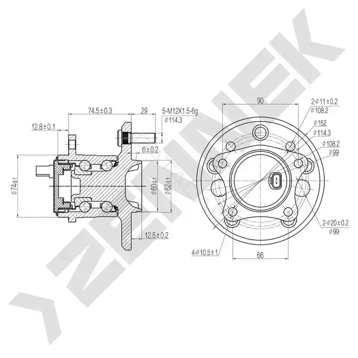 Ступица колеса ZENNEK DHB0032