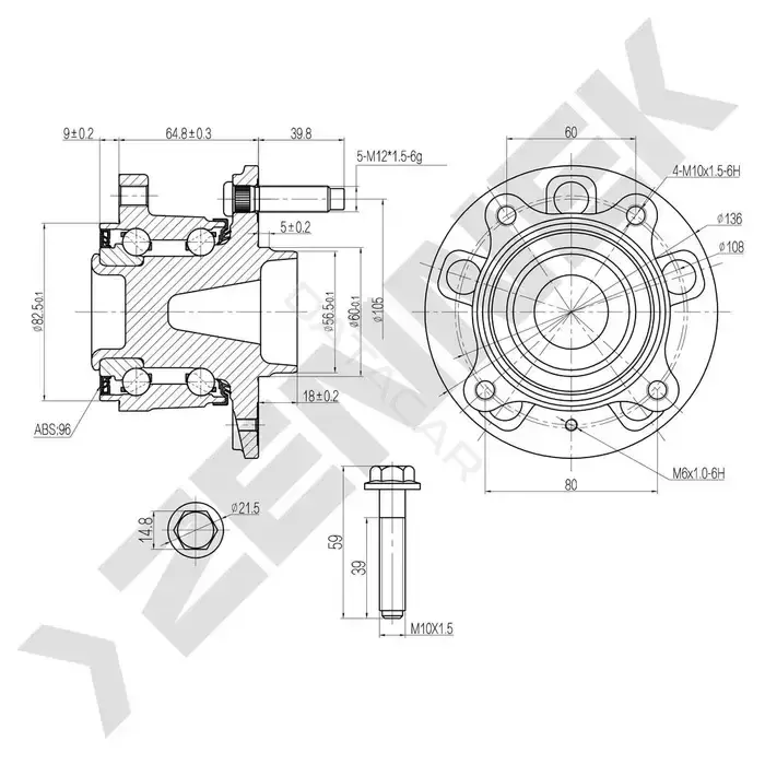 Ступица колеса ZENNEK DHB0034