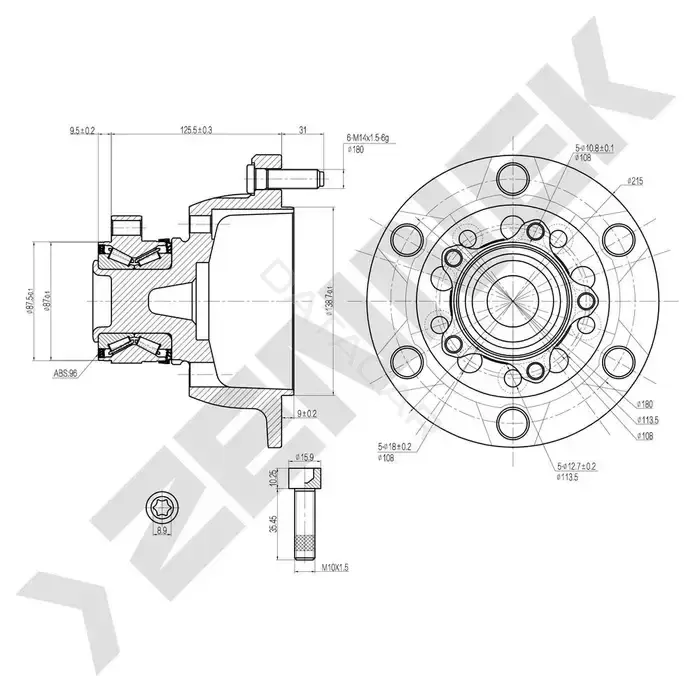 Ступица колеса ZENNEK DHB0039