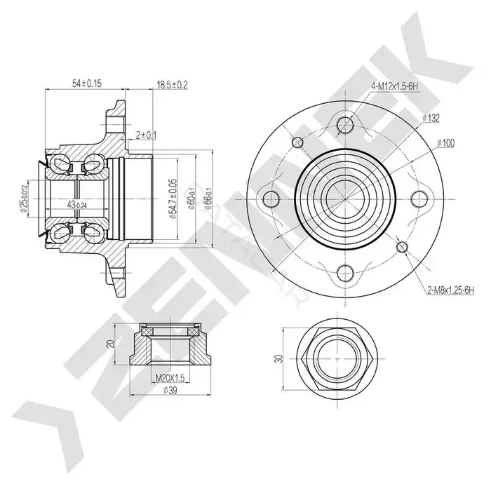 Ступица колеса ZENNEK DHB0048