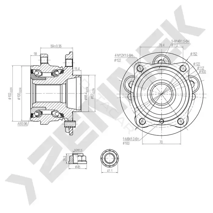 Ступица колеса ZENNEK DHB0049