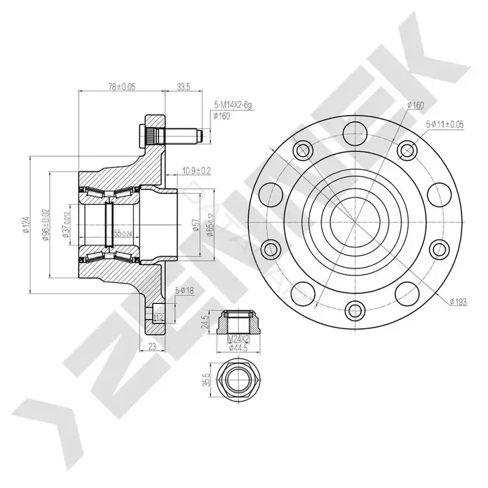 Ступица колеса ZENNEK DHB0050