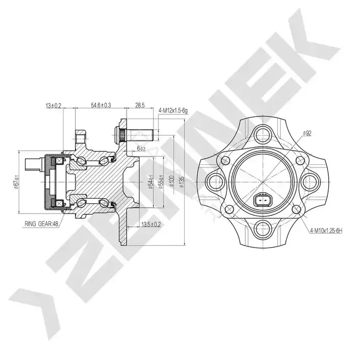 Ступица колеса ZENNEK DHB0053