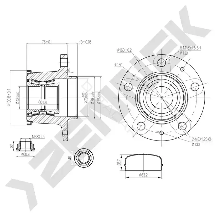 Ступица колеса ZENNEK DHB0054