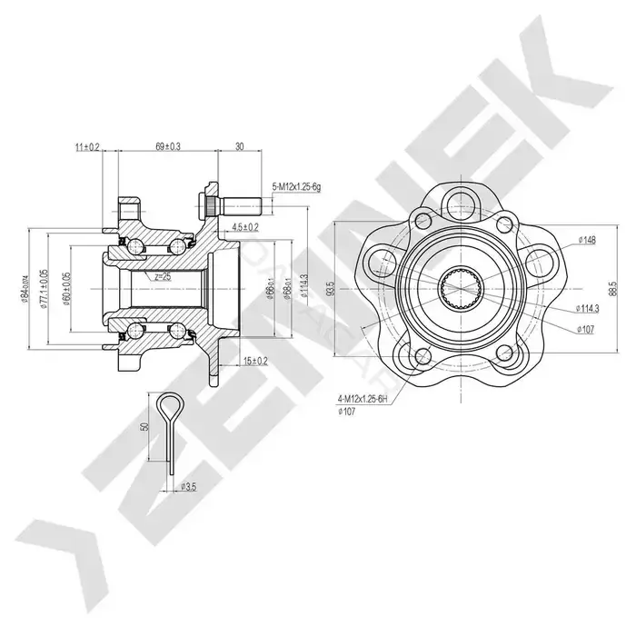 Ступица колеса ZENNEK DHB0057