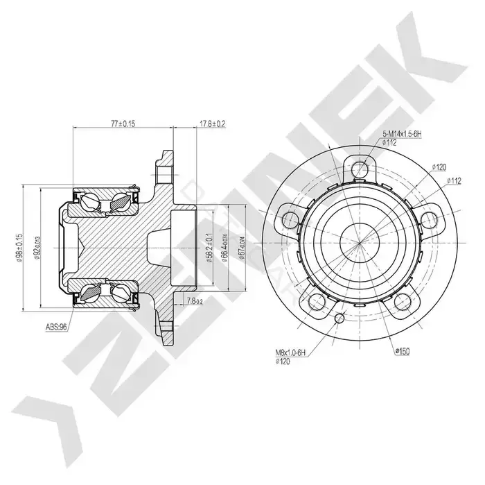 Ступица колеса ZENNEK DHB0058