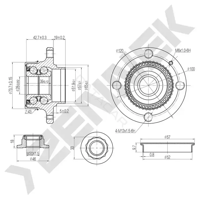 Ступица колеса ZENNEK DHB0060