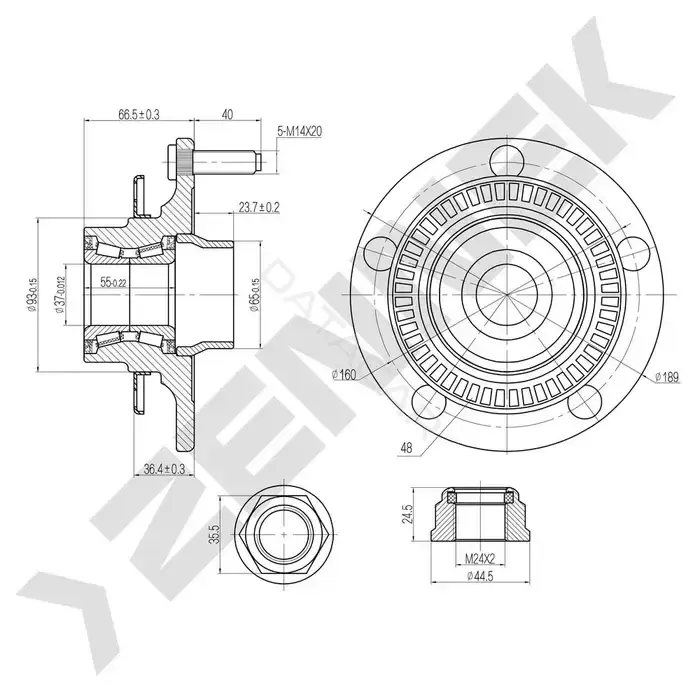 Ступица колеса ZENNEK DHB0061