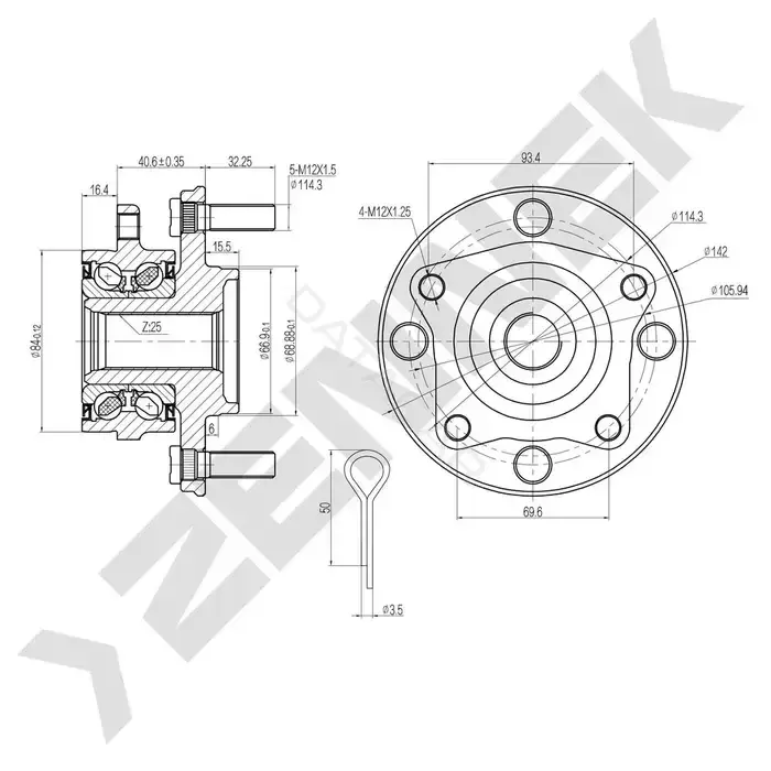 Ступица колеса ZENNEK DHB0062