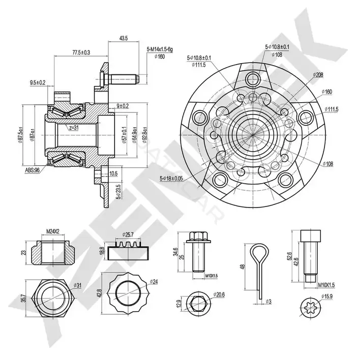 Ступица колеса ZENNEK DHB0077