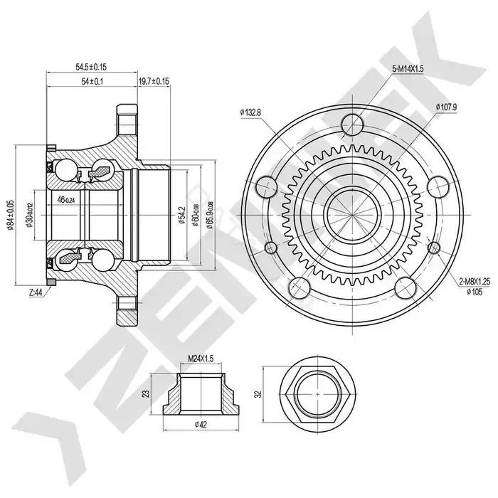 Ступица колеса ZENNEK DHB0081