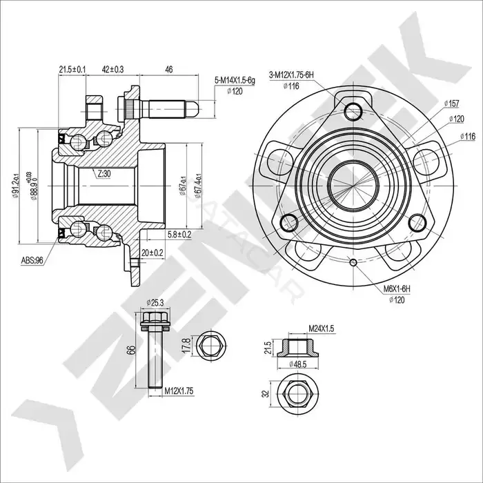 Ступица колеса ZENNEK DHB0083