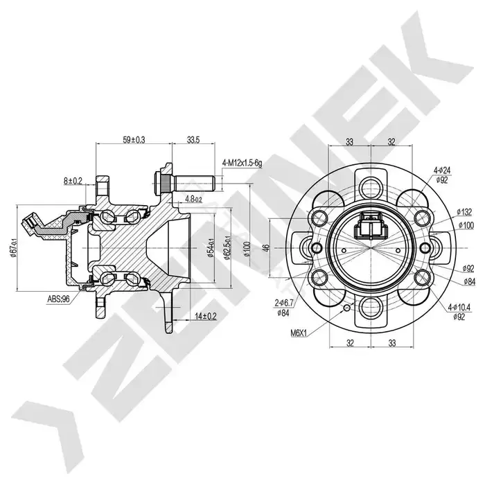 Ступица колеса ZENNEK DHB0096