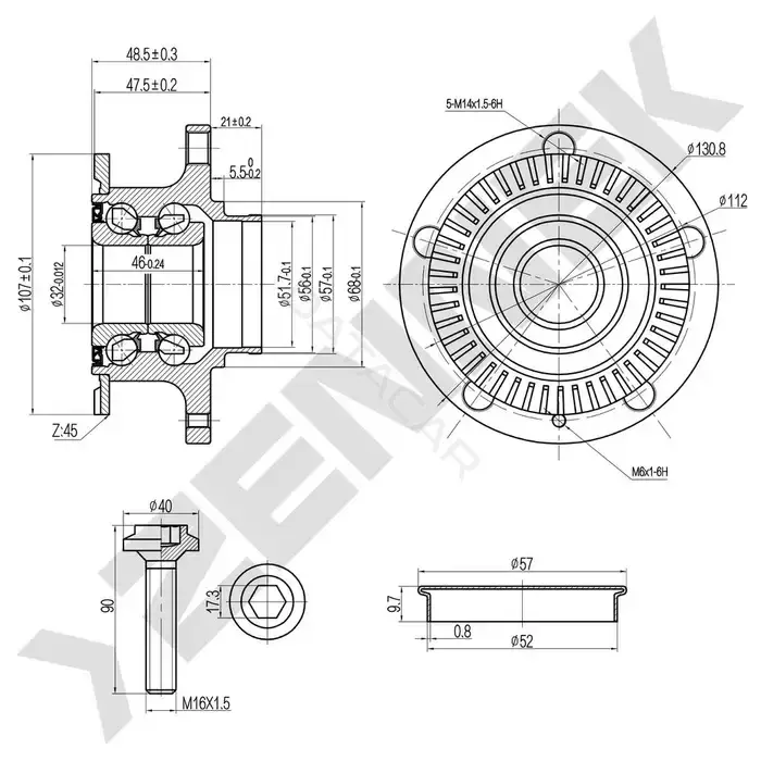 Ступица колеса ZENNEK DHB0098
