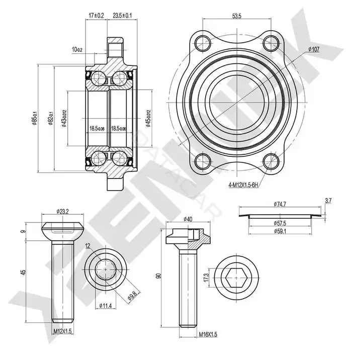 Ступица колеса ZENNEK DHB0102