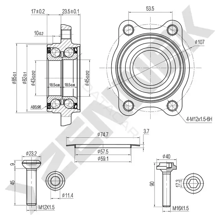 Ступица колеса ZENNEK DHB0103