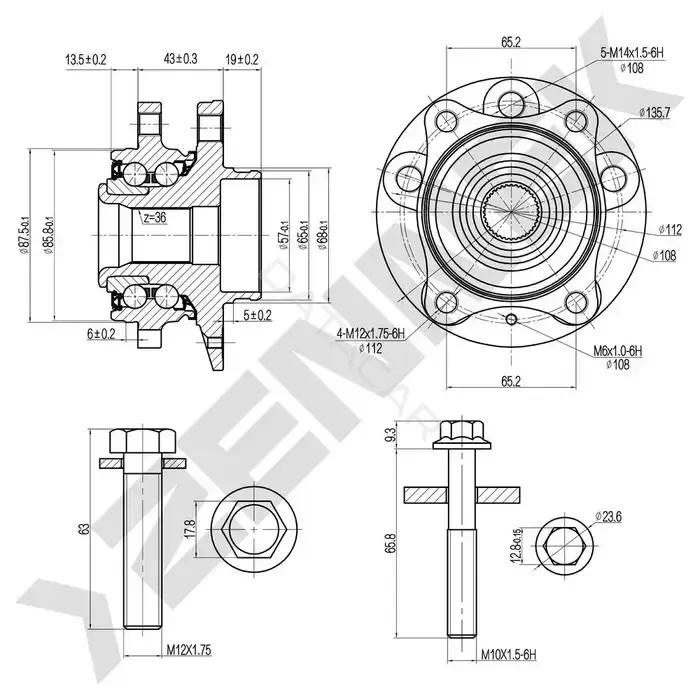 Ступица колеса ZENNEK DHB0104