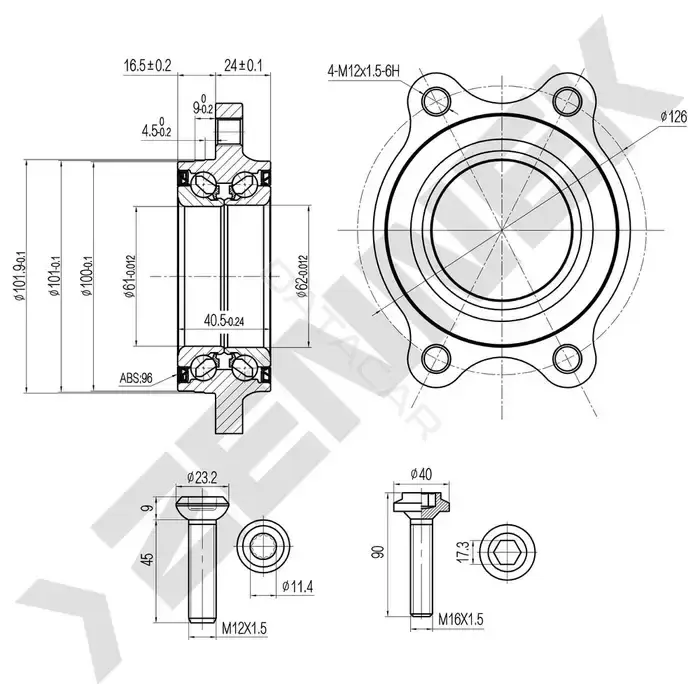 Ступица колеса ZENNEK DHB0106