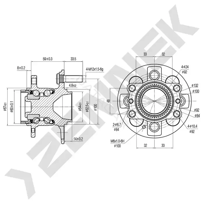 Ступица колеса ZENNEK DHB0109