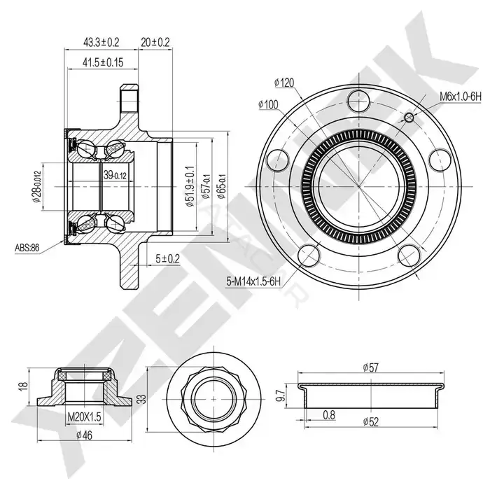 Ступица колеса ZENNEK DHB0110